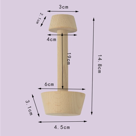 Double-Ended Wooden Pastry Tamper and Mold Cake Pusher Kitchen Tool for Muffins, Cheesecakes, and Baking