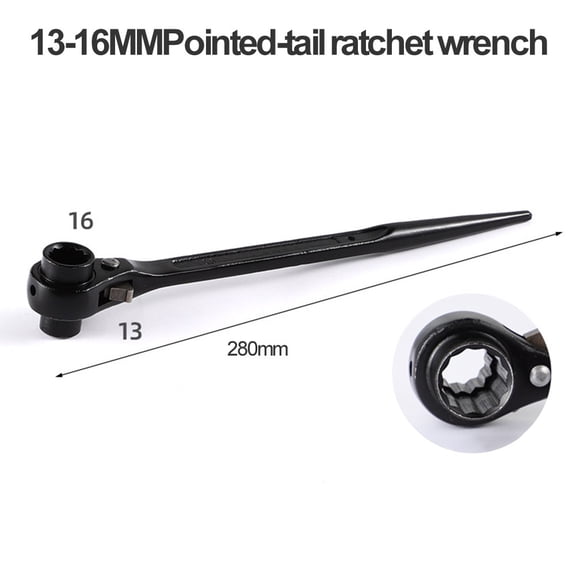 Double Ended Plum Blossom Ratchet Wrench with Pointed Tail Adapter 12 14mm/13 15mm/13 16mm/13 17mm/14 17mm/16 18mm Sizes