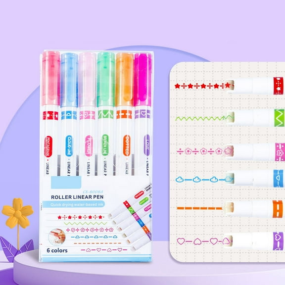 Double Ended Roller Pen with Fluorescent Wave Marking, 10ml Ink, Fine Tip for Students, Art, and Office Use