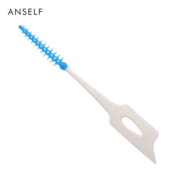 Double-Ended Silicone Toothpick and Interdental Floss Brush (40-Pack, 1.93 in / 4.9 cm) - Gentle Gum Cleaners & Dental Hygiene Picks