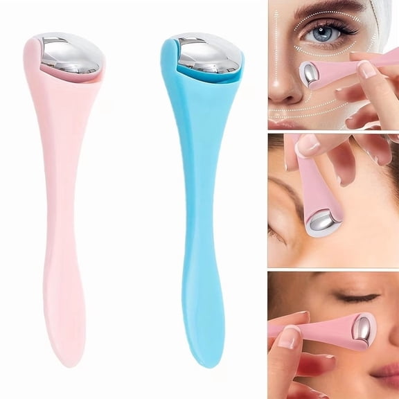Double-Ended Stainless Steel Ice Roller Eye Massage Stick - Dual-Purpose Facial Cream Spoon & Eye Massager for Skincare Lovers