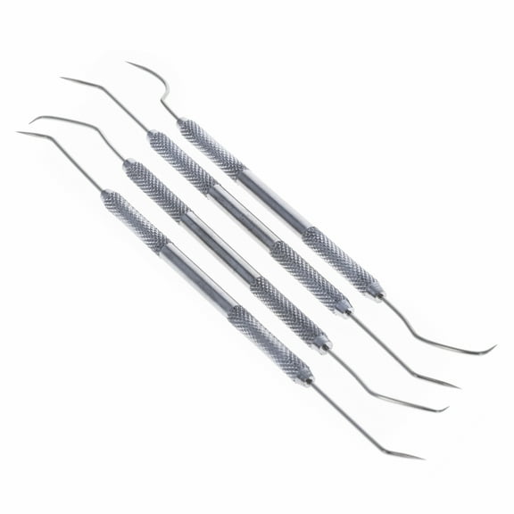 Double Ended Steel Pick Set with Grooved Grip Metal Working Pottery Craft Tools