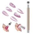 thumbnail image 1 of Double-Ended Strong Cat Eye Nail Magnet Pen, 2-in-1 Magnetic Nail Art Tool with Round Bead, for 3D Cat Eye Gel Polish Effects, Portable Manicure Tool for Home Salon, 1 of 3