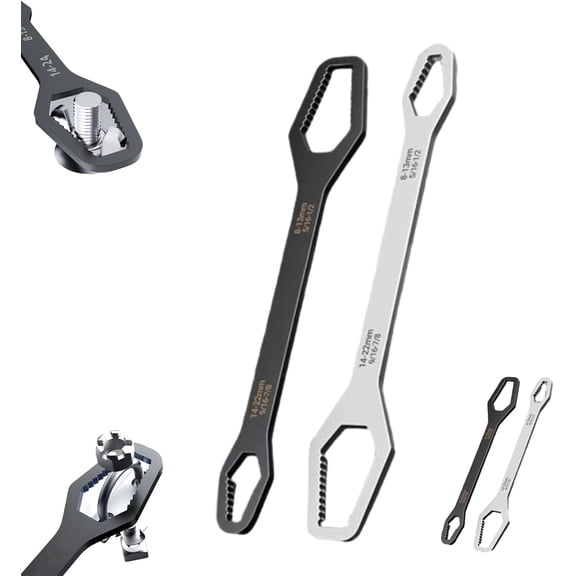 Double-Ended Torx Wrench, Universal 8-24mm Self-Tightening Automotive Wrench, Dual-Sided Design for Most Nuts & Bolts, Outdoor Riding and Home Car Repair Tools(Q)abc
