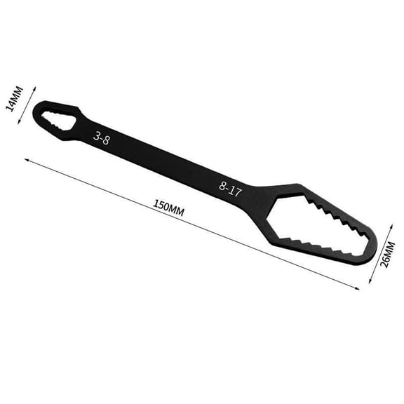 Double Ended Wrench, Universal Self Adjusting Nut Removal Tool, High Torque Long Handle Spanner for Motorcycle Repairs Home Maintenance Construction Mechanical Work