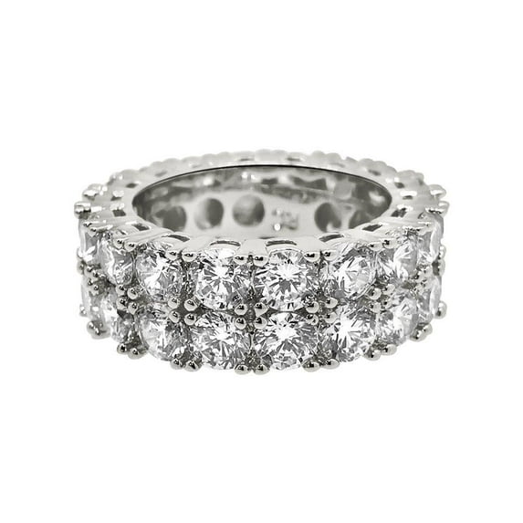 Double Eternity Band 360 Rhodium CZ Bling Bling Ring (11)