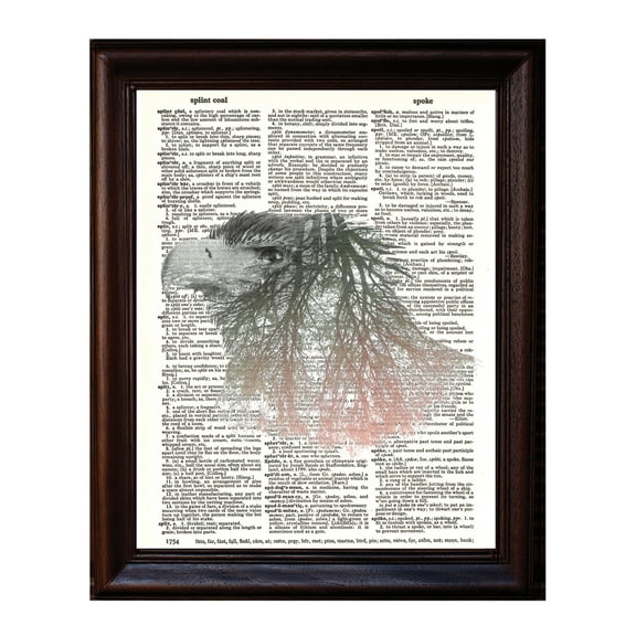 Double Exposure Eagle - Dictionary Art Print Printed On Authentic Vintage Dictionary Book Page - 8 x 10.5
