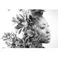 thumbnail image 1 of Double Exposure Portrait of Attractive African American Woman Combined with Photograph of Leaves, Figurative Unframed Photographic Print Wall Art by Victor Tongdee Sold by ArtCom, 1 of 4