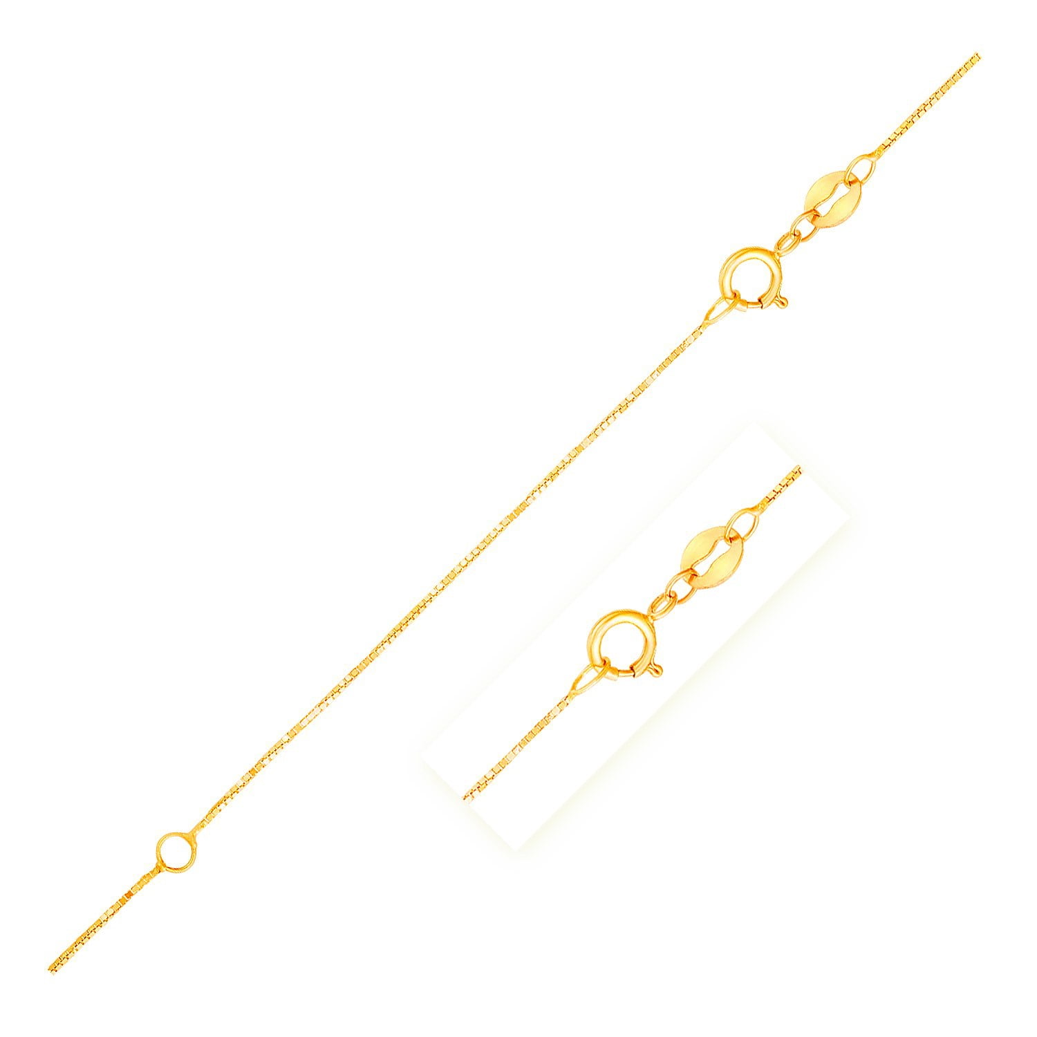 Double Extendable Box Chain in 14k Yellow Gold (0.6mm) - Walmart.com