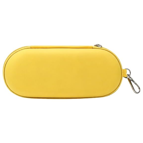 Double Eyeglasses Case, Hard Shell Dual Glasses Organizer, Zipper Clip Closure Storage Box 7.28x2.17x3.35 Inch, Heavy Duty Reusable Case for Eyeglasses and Sunglasses Travel Storage,Yellow