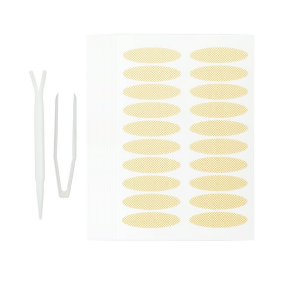 Double Eyelid Stickers 480 Pcs Invisible Eyelid Tape Eye Lift Tape with a Fork Tweezers Suitable for Droopy Eye Beige