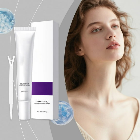 Double Eyelid Styling Cream, Natural Double Eyelid Pen Glue, Long Lasting Liquid Eyelid Glue, Clear Adhesive for Hooded Eyelids, Waterproof and Makeup Proof, Invisible Adhesive Pen, 0.71oz