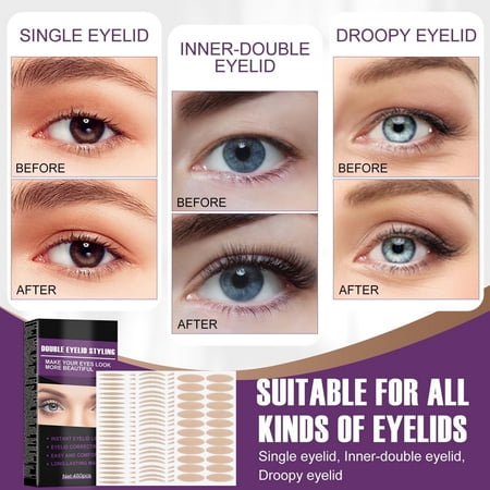 Double Eyelid Tape, Invisible Eyelid Tape for Hooded Eyes, Eyelid Lifter Strips, 480pcs