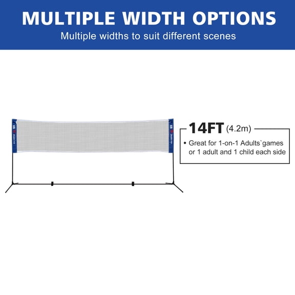 Double FISH Badminton Net Multiple Width Options 14FT (4.2m)