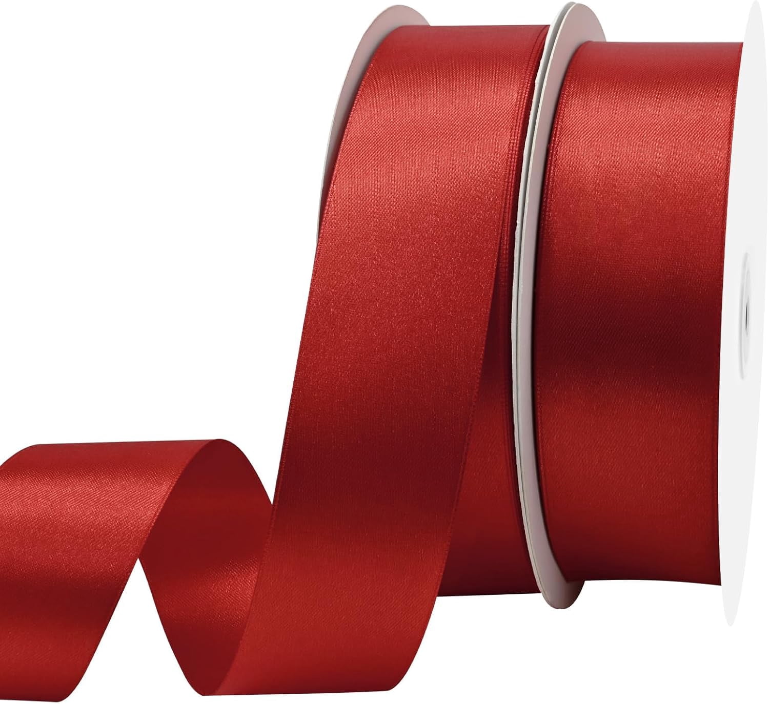 Double Face 1-1/2 inch Wide 100 Yards Red Satin Ribbon Fabric Ribbon for Gift Wrapping Very Suitable for Weddings Decoration（2 Pack;Totals 200 Yards）