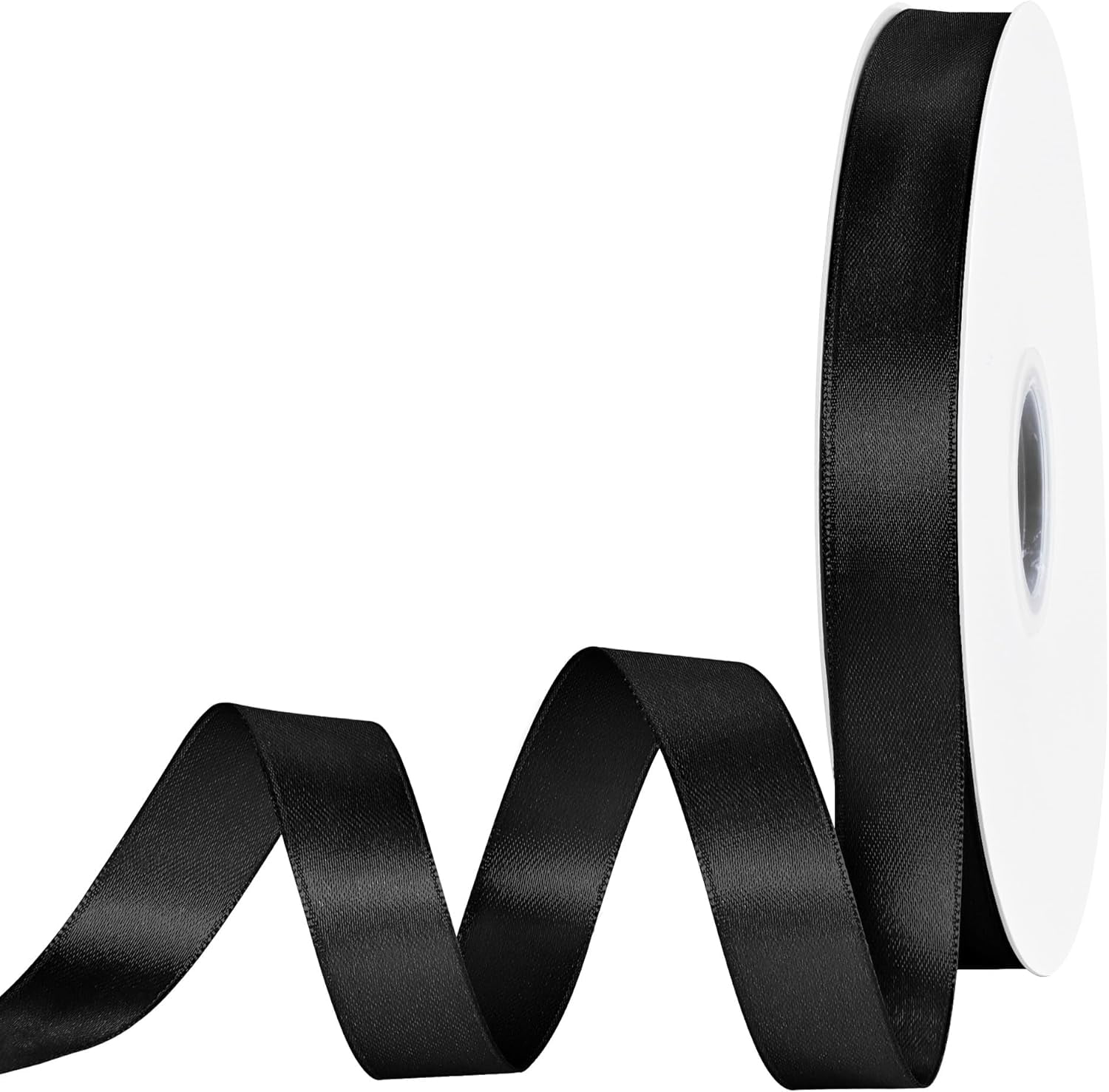 Double Face 3/4 inch Wide 100 Yards Black Satin Ribbon for Gift Wrapping for Weddings Bouquet Balloons Sewing Hair Bow