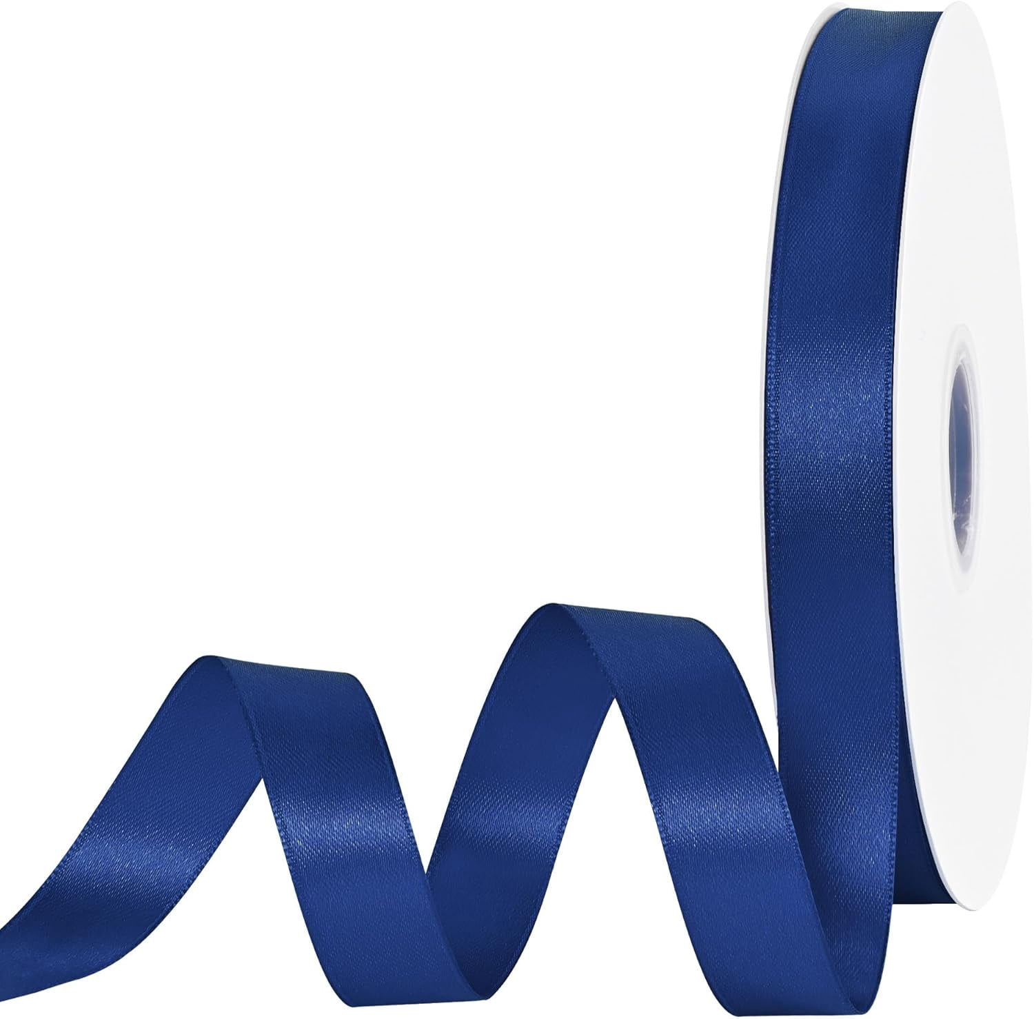 Double Face 3/4 inch Wide 100 Yards Navy Blue Satin Ribbon for Gift ...