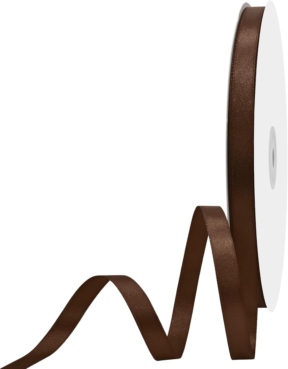 Double Face 3/8 inch Wide 100 Yards Brown Satin Ribbon for Gift Wrapping for Weddings Bouquet Balloons Sewing Hair Bow