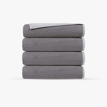 Double Face 4 pcs Turkish Hand Towels Set White Silver
