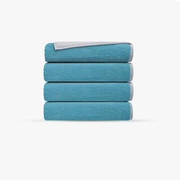 Double Face 4 pcs Turkish Wash Towels Set White Seaglass