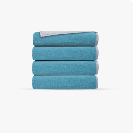 Double Face 4 pcs Turkish Wash Towels Set White Seaglass