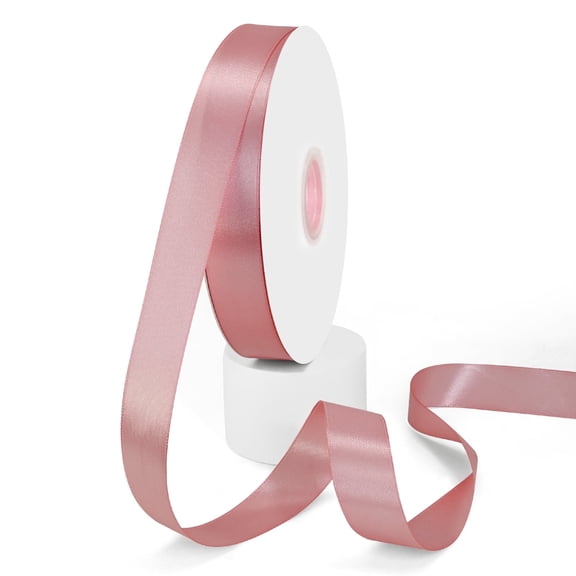 Double Face Beigepink Ribbon, Gift Wrap & Crafts, 1 Inch x 100 Yards