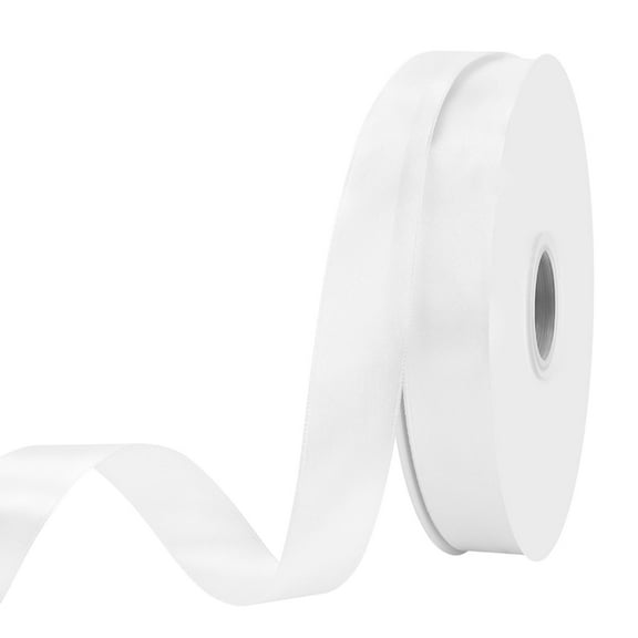 Double Faced White Satin Ribbon 7/8 Inch 100 Yards for Gift Wrapping, Weddings, DIY Crafts