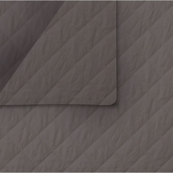 Double-Face Quilted Reversible Dark Gray Grey Solid 42" Wide Fabric by the Yard (216-1690)