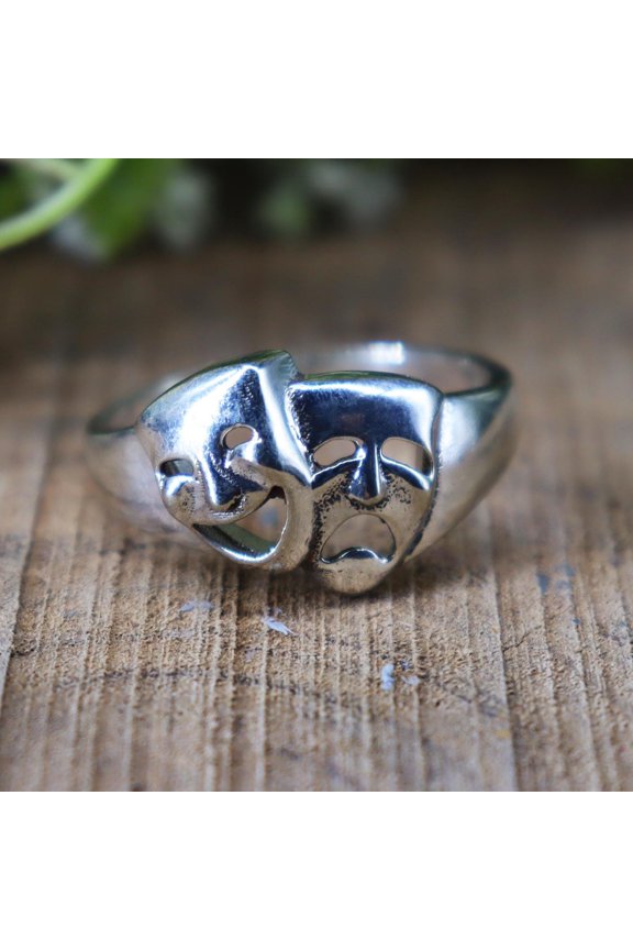 Double Face Ring, 925 Sterling Ring, Smile Face Ring, Sad Face Ring, Pure Silver Ring, Two Faced Silver Ring, Men /Women Ring, Gift For Her