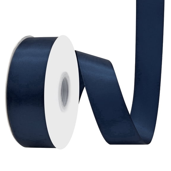 Double Face Satin Ribbon 1-1/2 inch X 50 Yards Navy Blue Ribbon for Gift Wrapping Very Suitable for Weddings Party Hair Bow Invitation Decorations and More
