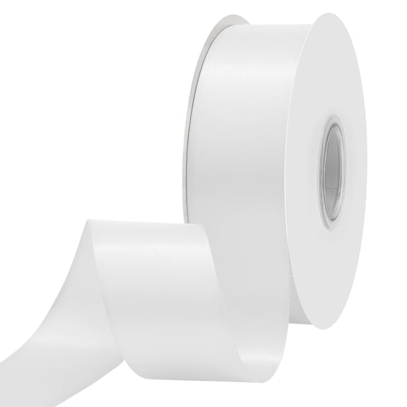 Double Face Satin Ribbon 1-1/2 inch X 50 Yards White Ribbon for Gift Wrapping Very Suitable for Weddings Party Hair Bow Invitation Decorations and More