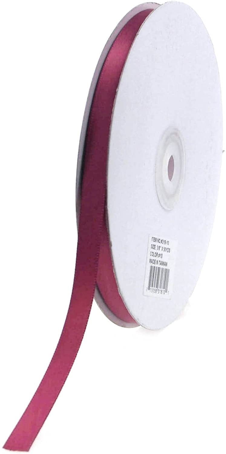 Double Face Satin Ribbon, 1/4-Inch, 50-Yard, Burgundy - Walmart.com