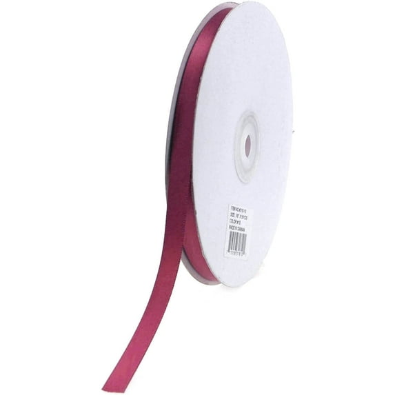 Double Face Satin Ribbon, 1/4-Inch, 50-Yard, Burgundy