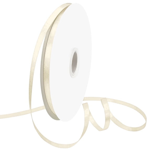 GTYBOVA Double Face Satin Ribbon 1/4 inch X 100 Yards ,Beige Ribbon for Gift Wrapping Very Suitable for Weddings Party Hair Bow Invitation Decorations and More