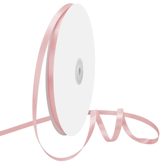 GTYBOVA Double Face Satin Ribbon 1/4 inch X 100 Yards ,BeigePink Ribbon for Gift Wrapping Very Suitable for Weddings Party Hair Bow Invitation Decorations and More