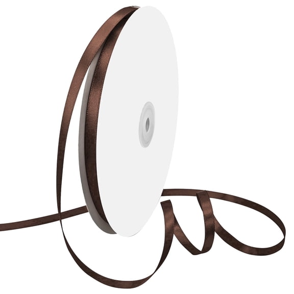 GTYBOVA Double Face Satin Ribbon 1/4 inch X 100 Yards ,Brown Ribbon for Gift Wrapping Very Suitable for Weddings Party Hair Bow Invitation Decorations and More
