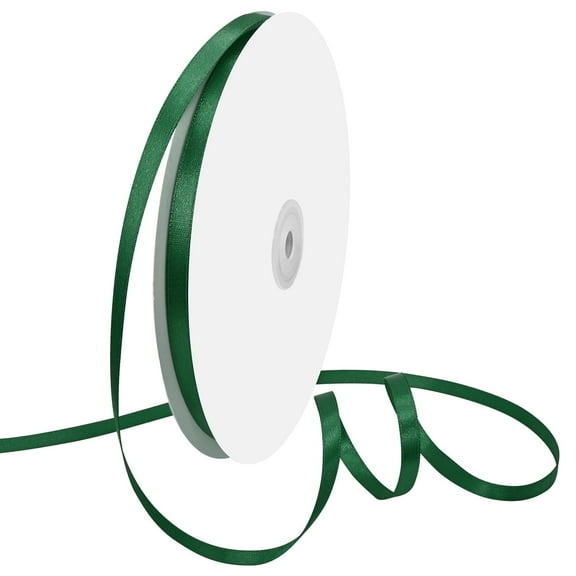 GTYBOVA Double Face Satin Ribbon 1/4 inch X 100 Yards ,Forest green Ribbon for Gift Wrapping Very Suitable Invitation Decorations and More