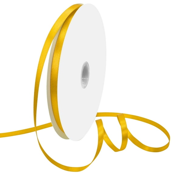 GTYBOVA Double Face Satin Ribbon 1/4 inch X 100 Yards ,Yellow Ribbon for Gift Wrapping Very Suitable for Weddings Party Hair Bow Invitation Decorations and More