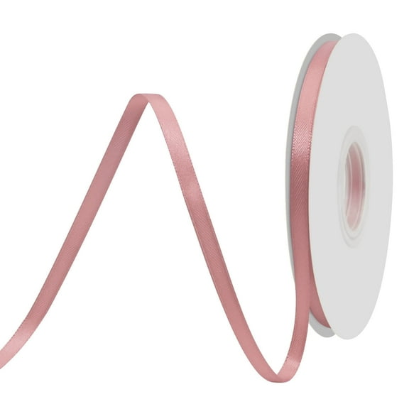 LoomJoyz Double Face Satin Ribbon 1/4 inch X 50 Yards,Very Suitable for Gift Wrapping Weddings Party Hair Bow Invitation Decorations and More Beige pink