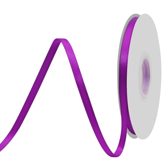 Double Face Satin Ribbon 1/4 inch X 50 Yards /roll,Polyester Ribbon for Gift Wrapping Very Suitable for Weddings Party Hair Bow Invitation Decorations and More Purple