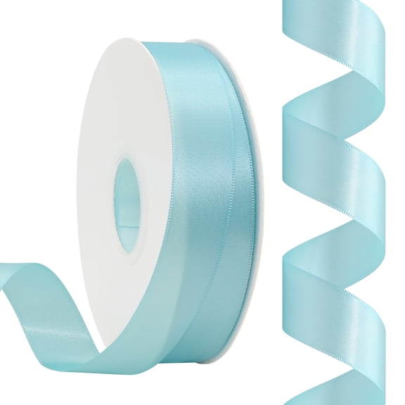 Double Face Satin Ribbon 1 inch X 50 Yards Polyester Ribbon for Gift Wrapping Very Suitable for Weddings Party Hair Bow Invitation Decorations and More Ltblue