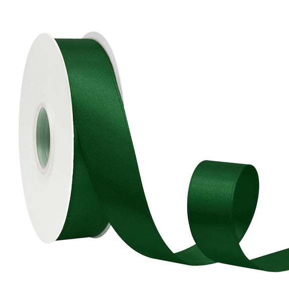 LoomJoyz Forest Green Double Face Satin Ribbon, 1 Inch x 50 Yards/Roll, for Wedding Party Gift Wrapping Hair Bow Invitation Decor