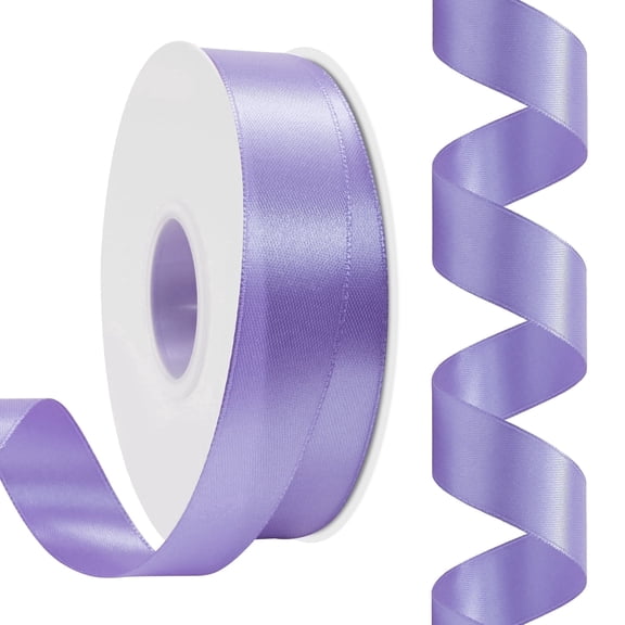LoomJoyz Double Face Satin Ribbon 1 inch X 50 Yards,Polyester Ribbon for Gift Wrapping Very Suitable for Weddings Party Hair Bow Invitation Decorations and More Light purple