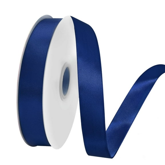 Double Face Satin Ribbon 1 inch X 50 Yards /roll,Polyester Ribbon for Gift Wrapping Very Suitable for Weddings Party Hair Bow Invitation Decorations and More Navyblue