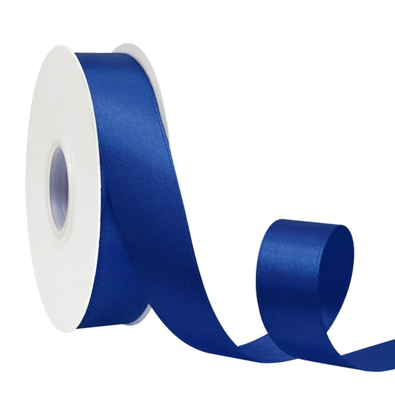 LoomJoyz Double Face Navy Blue Satin Ribbon, 1 Inch x 50 Yards for Gift Wrapping, Wedding, Party, Hair Bow & Invitation Decor