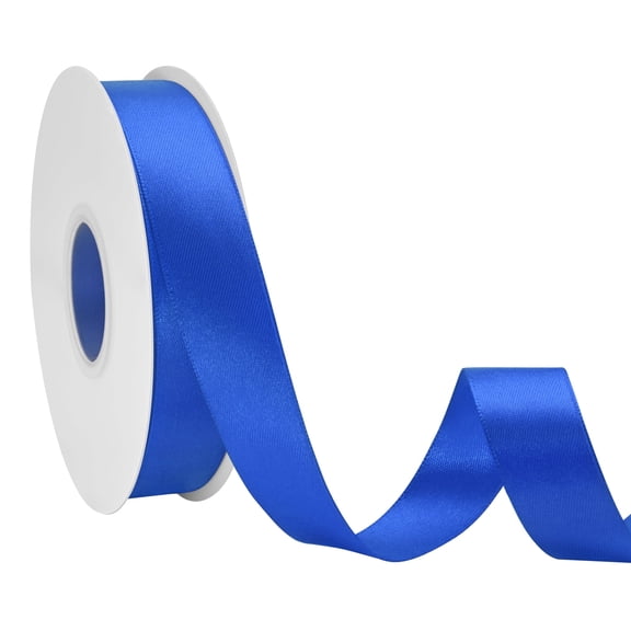LoomJoyz Double Face Satin Ribbon Royal Blue 1 Inch x 50 Yards/Roll for Gift Wrapping Wedding Party Decor