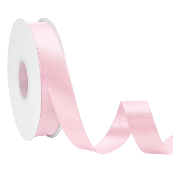 LoomJoyz Light Pink Double Face Satin Ribbon, 1 Inch x 50 Yards/Roll, for Wedding Party Gift Wrapping Hair Bow Invitation Decor