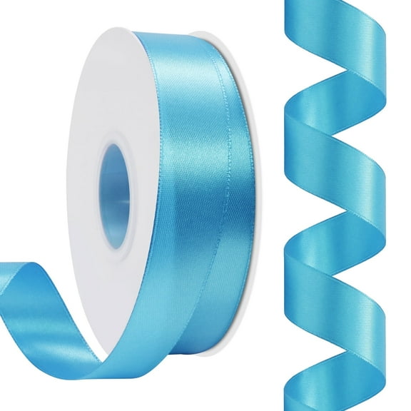 Double Face Satin Ribbon 1 inch X 50 Yards /roll,Polyester Ribbon for Gift Wrapping Very Suitable for Weddings Party Hair Bow Invitation Decorations and More Turquoise