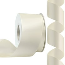 Double Face Satin Ribbon Polyester Ivory 2 Inch x 25 Yards
