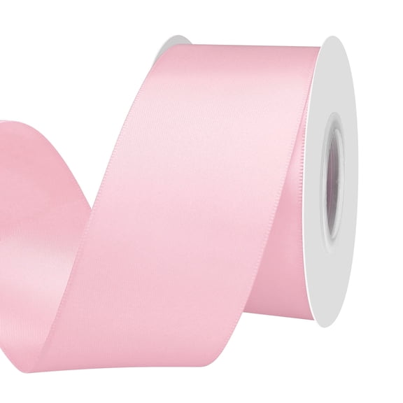 Double Face Satin Ribbon 2 inch X 25 Yards Polyester Ribbon for Gift Wrapping Very Suitable for Weddings Party Hair Bow Invitation Decorations and More Pearlpink